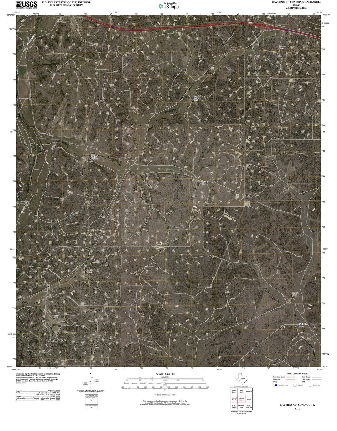 2010 Caverns of Sonora, TX - Texas - USGS Topographic Map