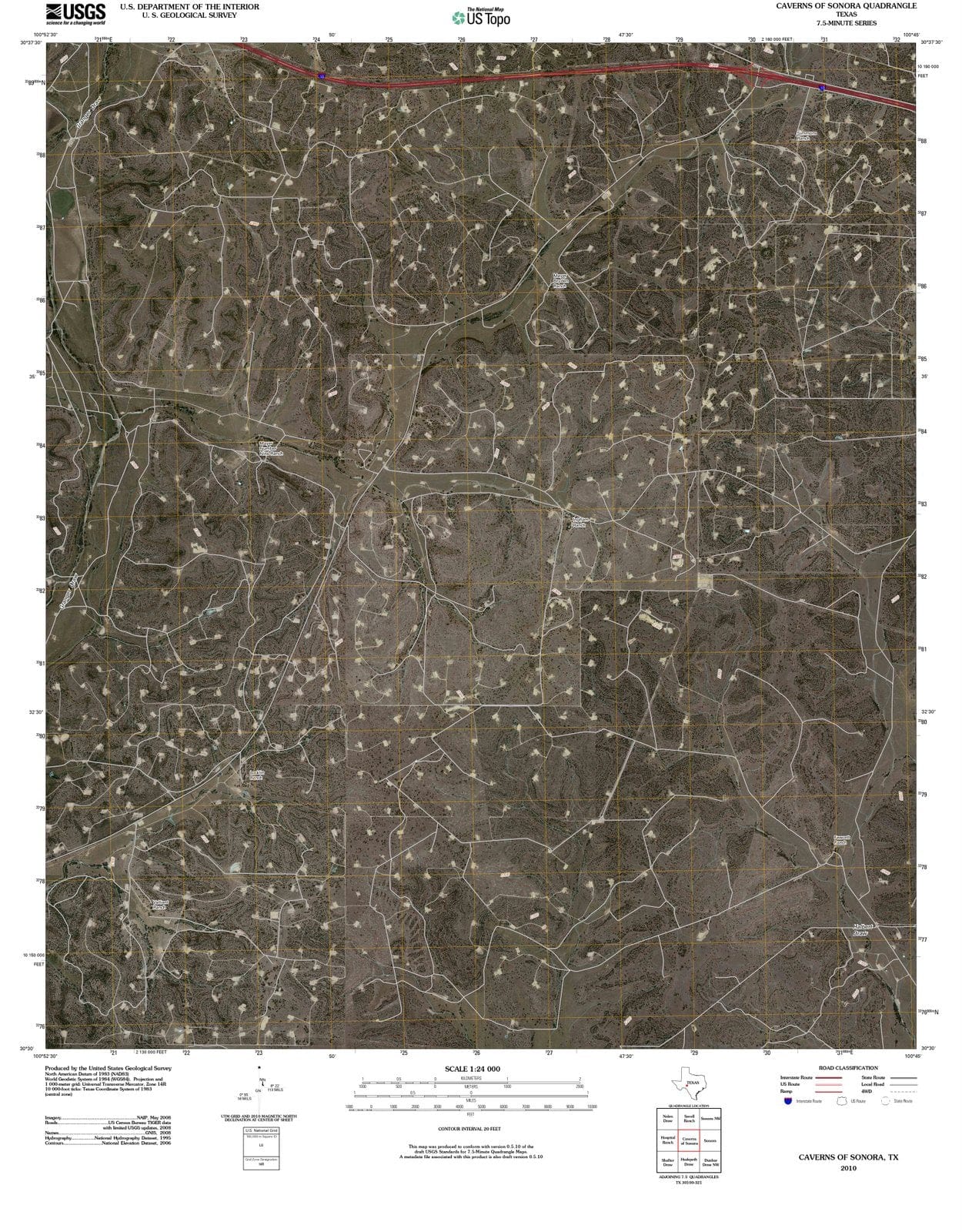 2010 Caverns of Sonora, TX - Texas - USGS Topographic Map