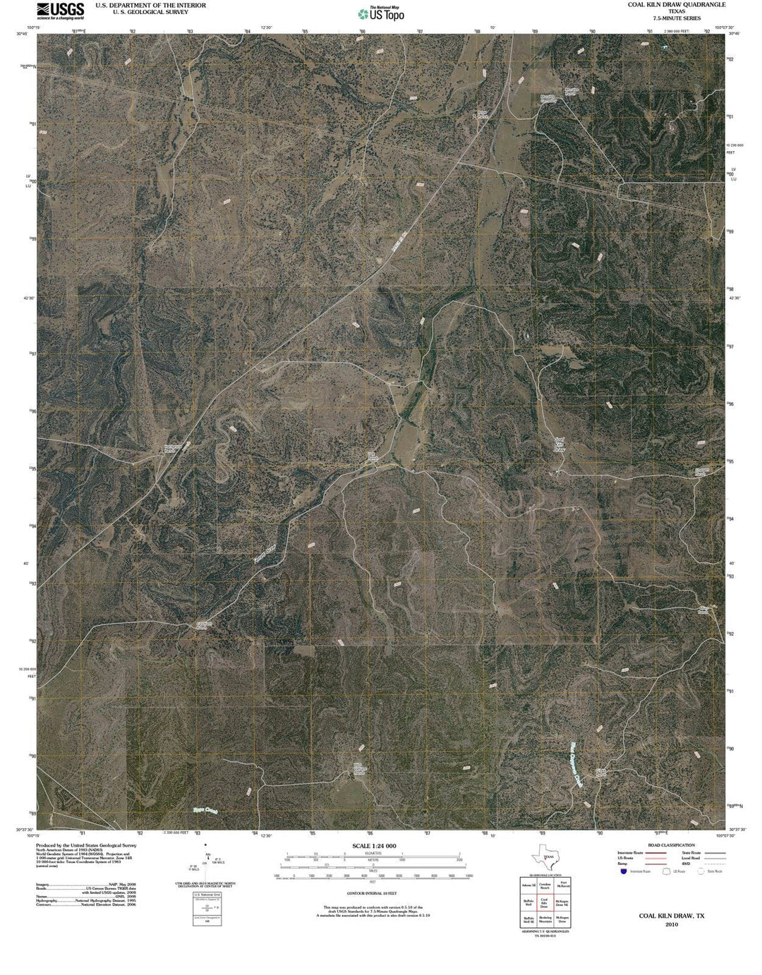 2010 Coal Kilnraw, TX - Texas - USGS Topographic Map