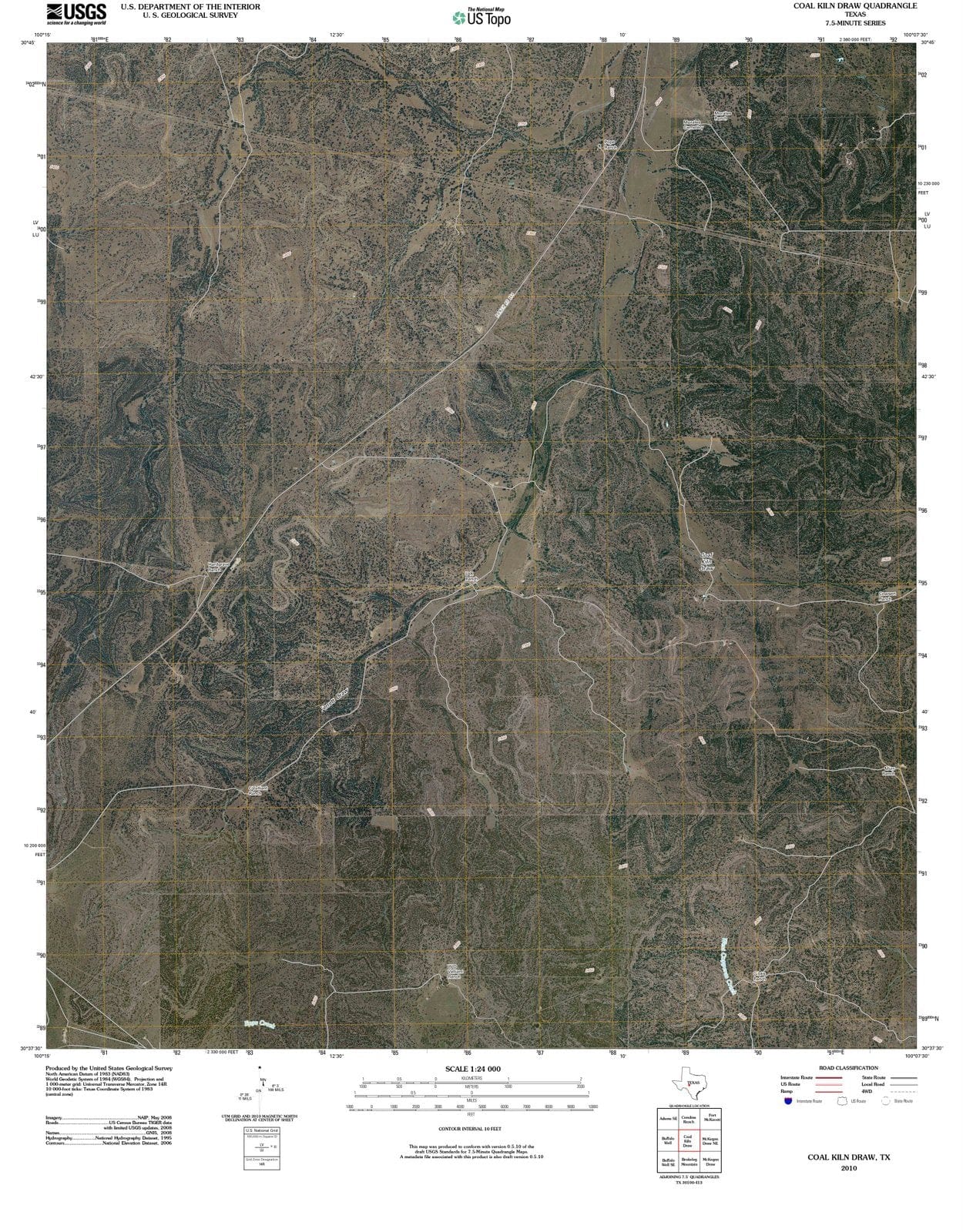 2010 Coal Kilnraw, TX - Texas - USGS Topographic Map