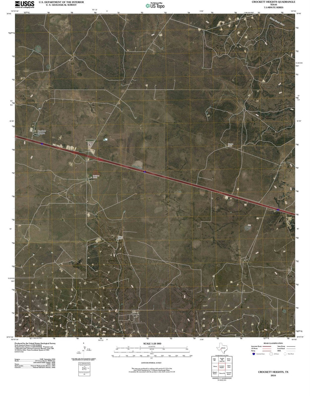 2010 Crockett Heights, TX - Texas - USGS Topographic Map
