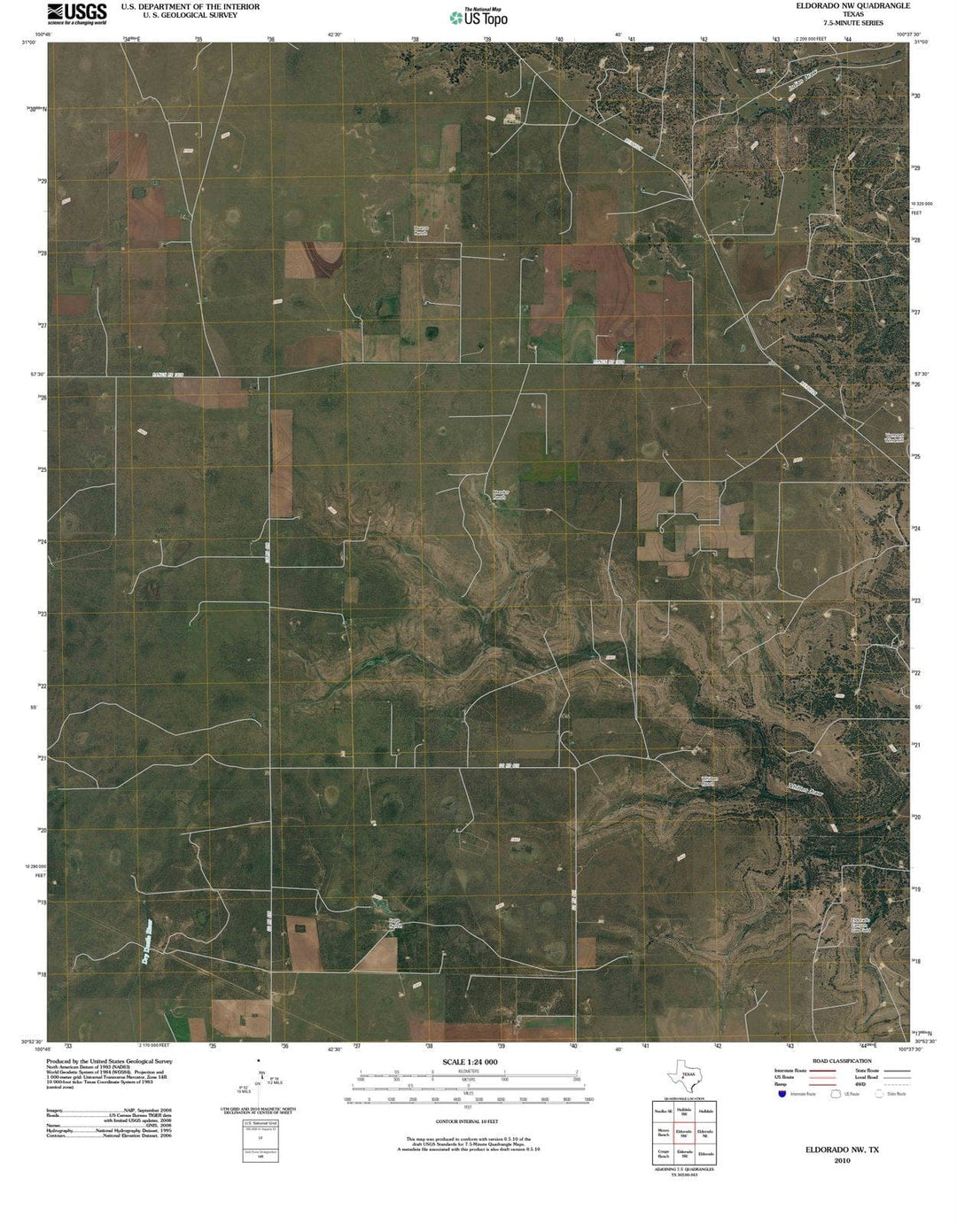 2010 Eldorado, TX - Texas - USGS Topographic Map