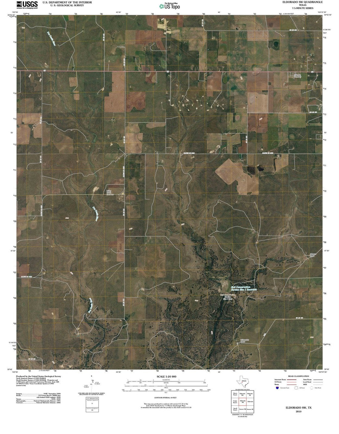 2010 Eldorado, TX - Texas - USGS Topographic Map