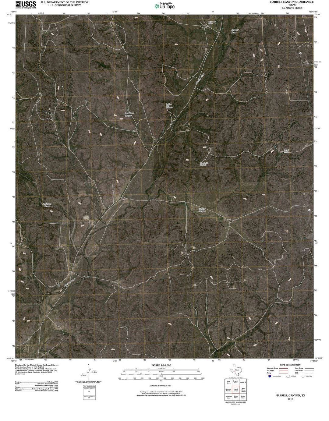 2010 Harrell Canyon, TX - Texas - USGS Topographic Map
