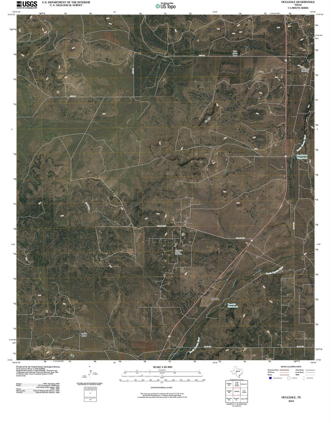 2010 Hulldale, TX - Texas - USGS Topographic Map