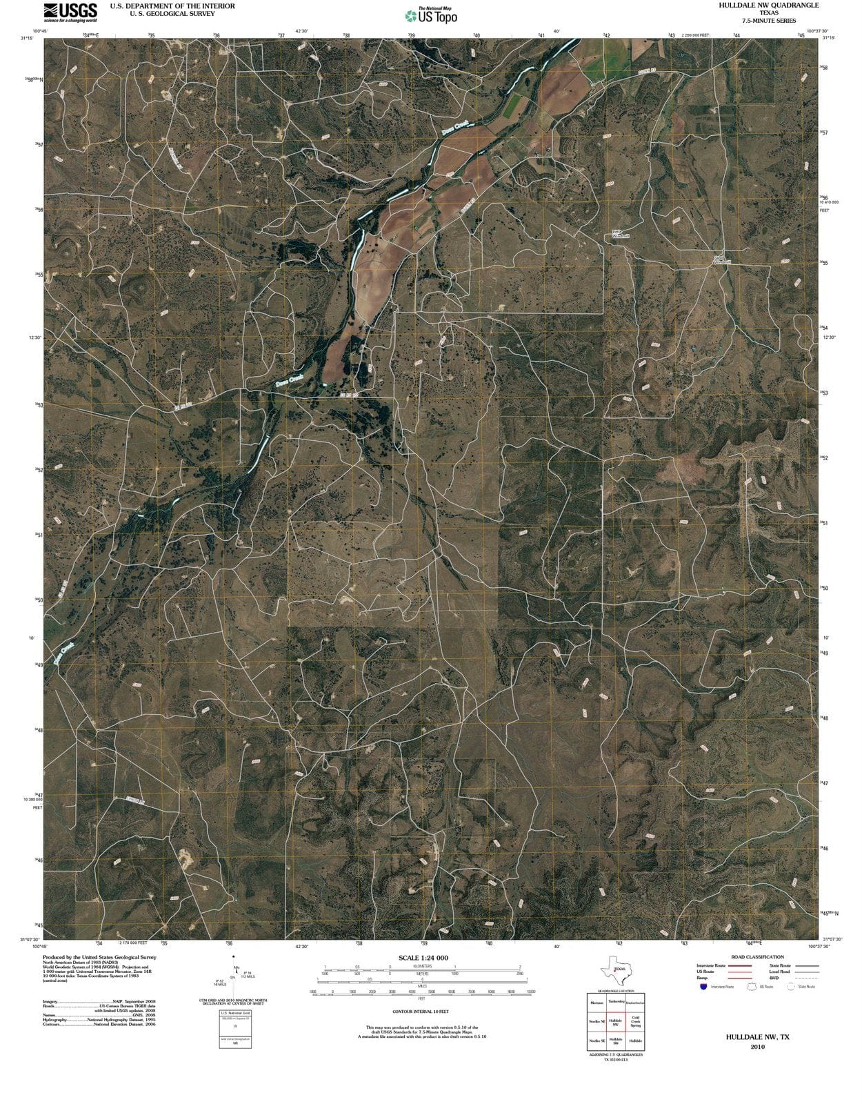 2010 Hulldale, TX - Texas - USGS Topographic Map