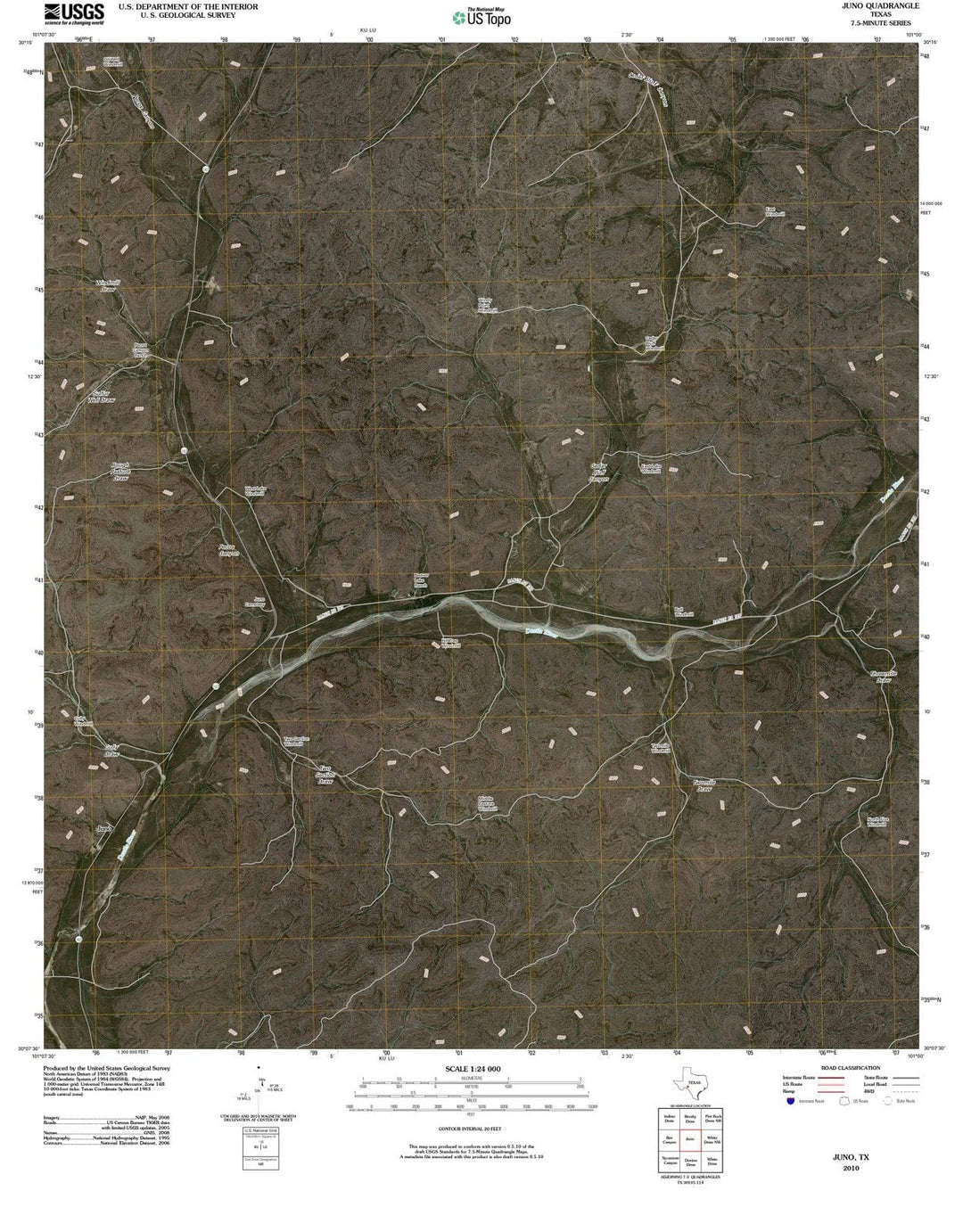 2010 Juno, TX - Texas - USGS Topographic Map