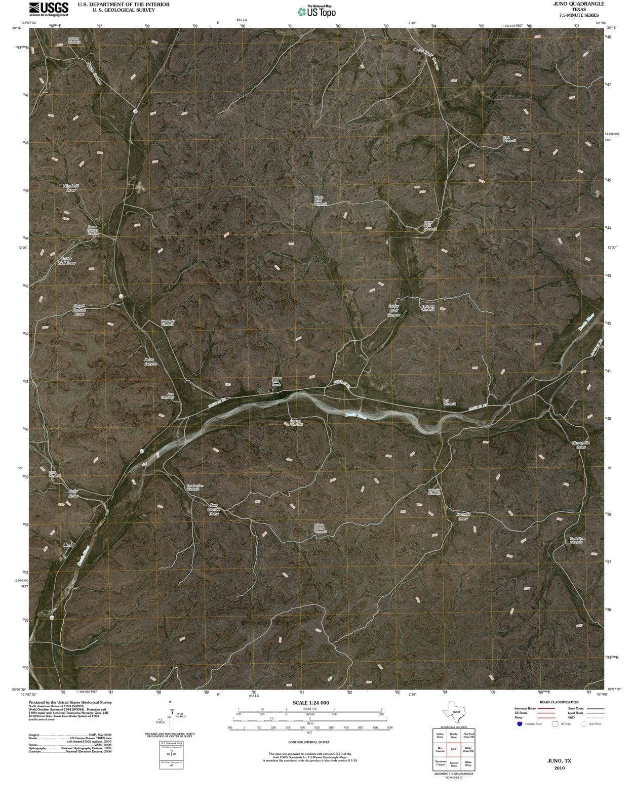 2010 Juno, TX - Texas - USGS Topographic Map