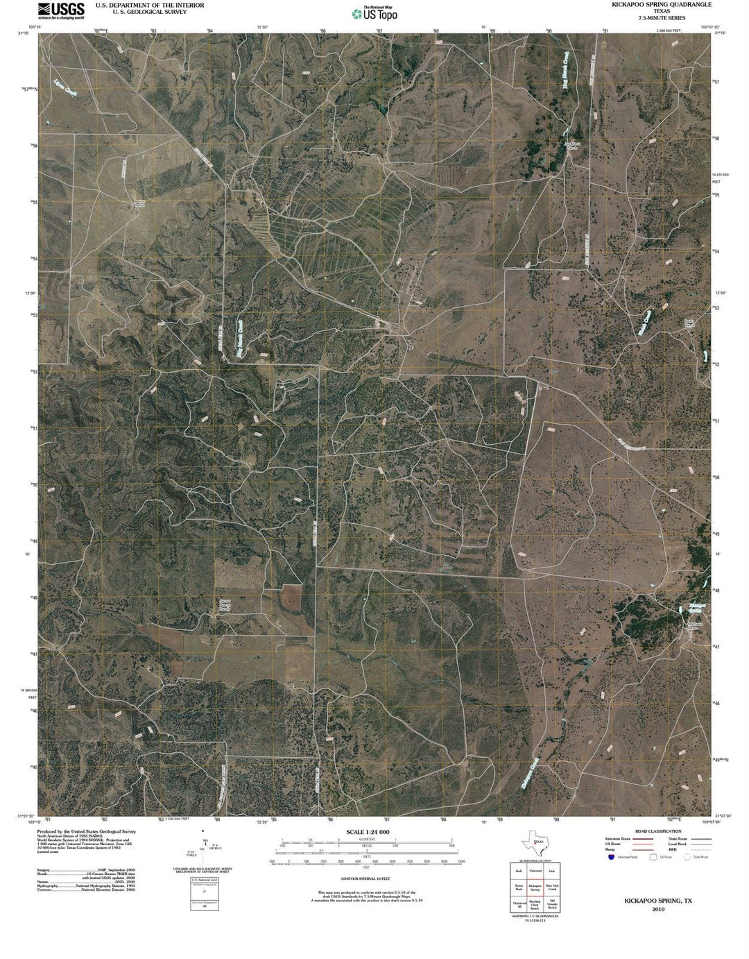 2010 Kickapoo Spring, TX - Texas - USGS Topographic Map