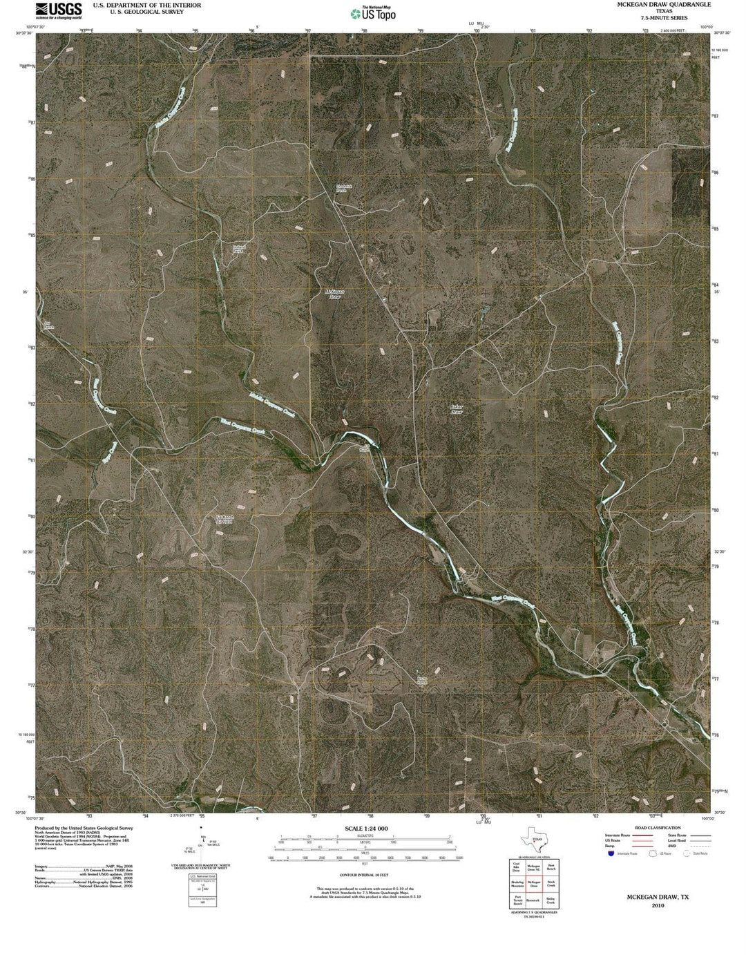 2010 McKeganraw, TX - Texas - USGS Topographic Map