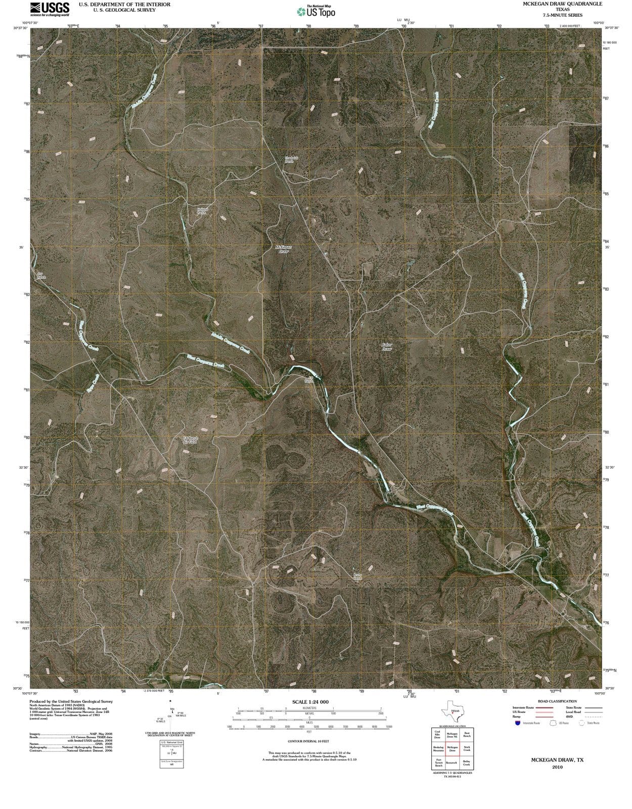 2010 McKeganraw, TX - Texas - USGS Topographic Map