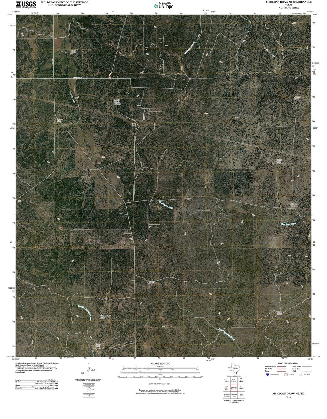 2010 McKeganraw, TX - Texas - USGS Topographic Map