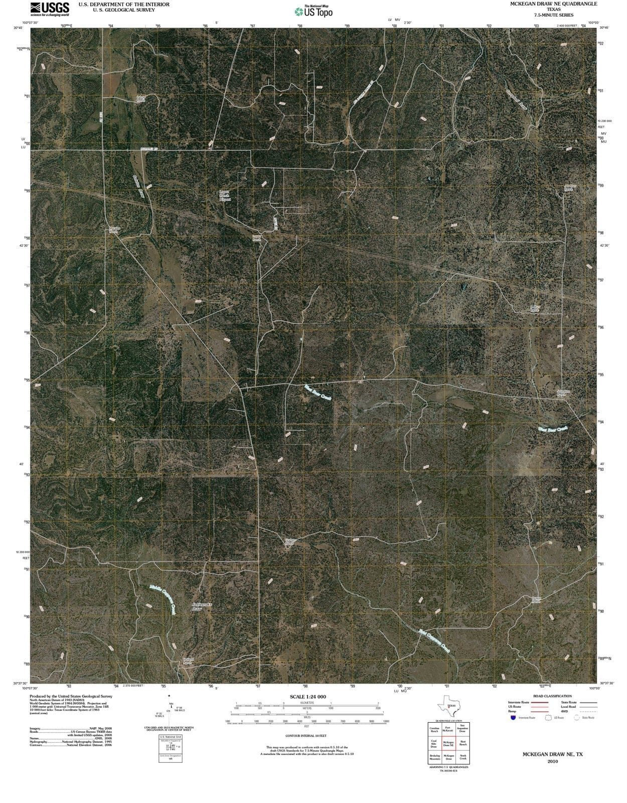 2010 McKeganraw, TX - Texas - USGS Topographic Map