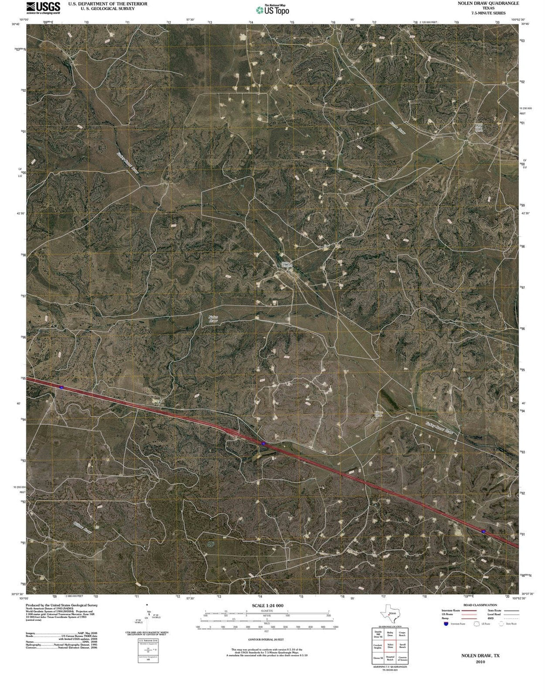 2010 Nolenraw, TX - Texas - USGS Topographic Map