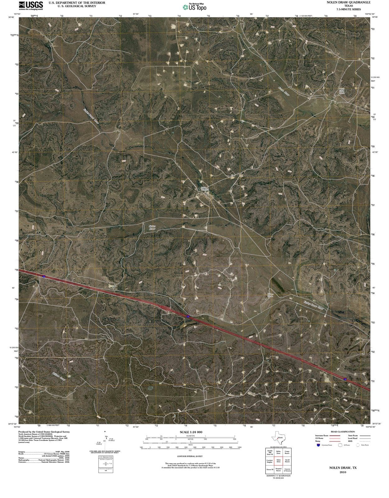 2010 Nolenraw, TX - Texas - USGS Topographic Map
