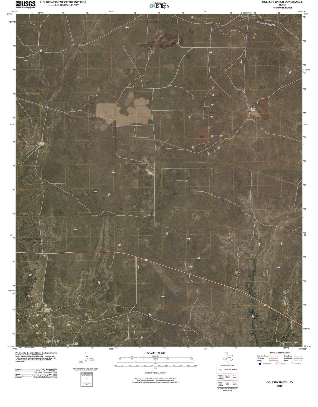 2010 Oglesby Ranch, TX - Texas - USGS Topographic Map