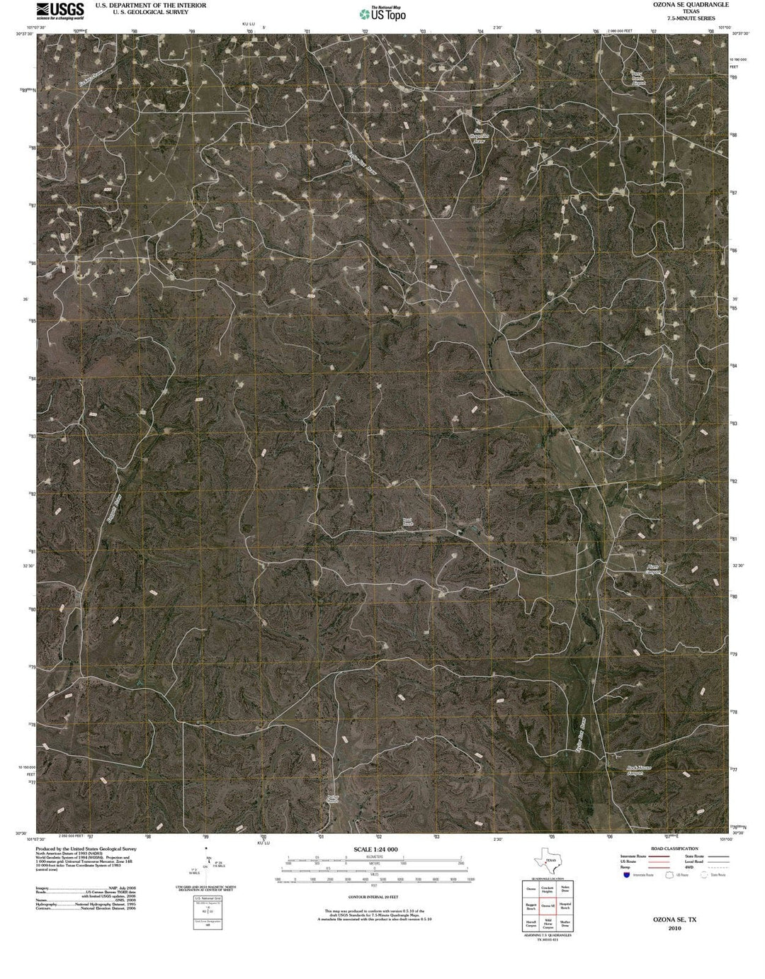 2010 Ozona, TX - Texas - USGS Topographic Map