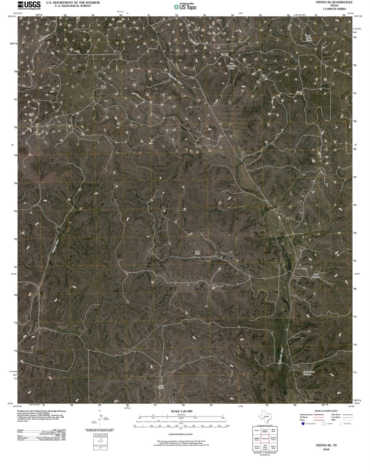 2010 Ozona, TX - Texas - USGS Topographic Map