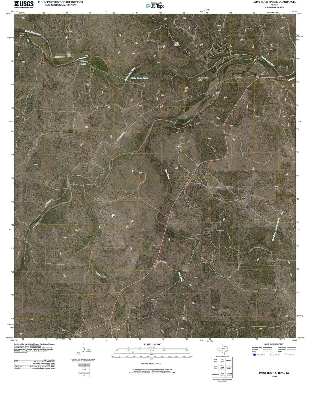 2010 Paint Rock Spring, TX - Texas - USGS Topographic Map