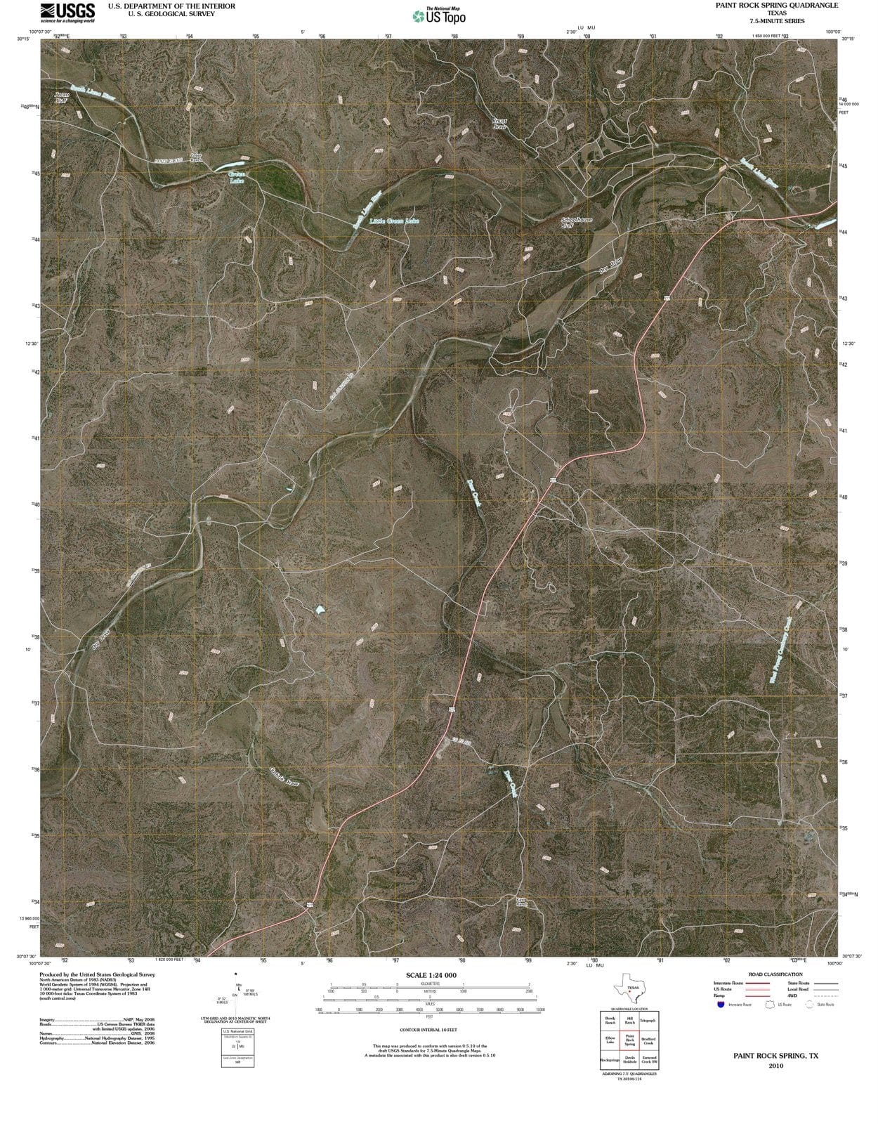 2010 Paint Rock Spring, TX - Texas - USGS Topographic Map