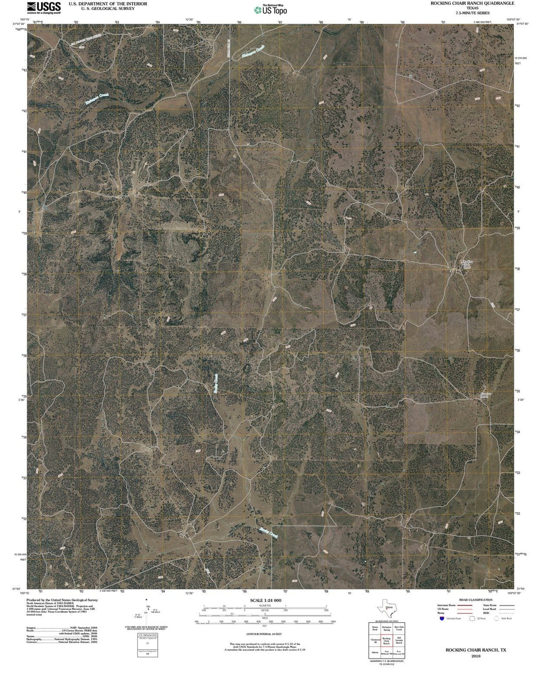 2010 Rocking Chair Ranch, TX - Texas - USGS Topographic Map