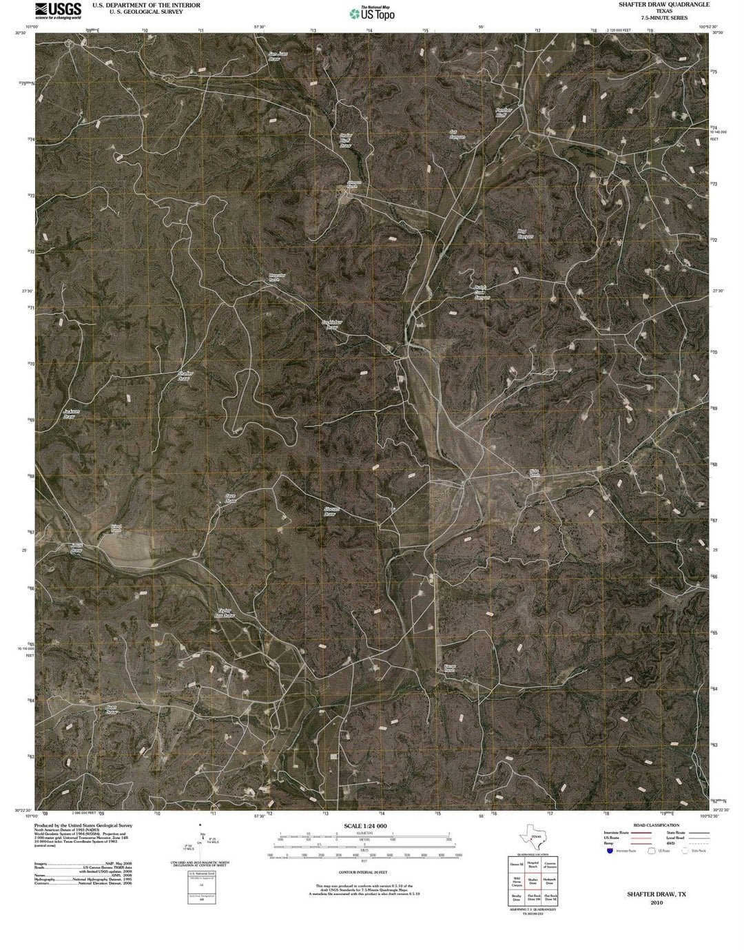 2010 Shafterraw, TX - Texas - USGS Topographic Map