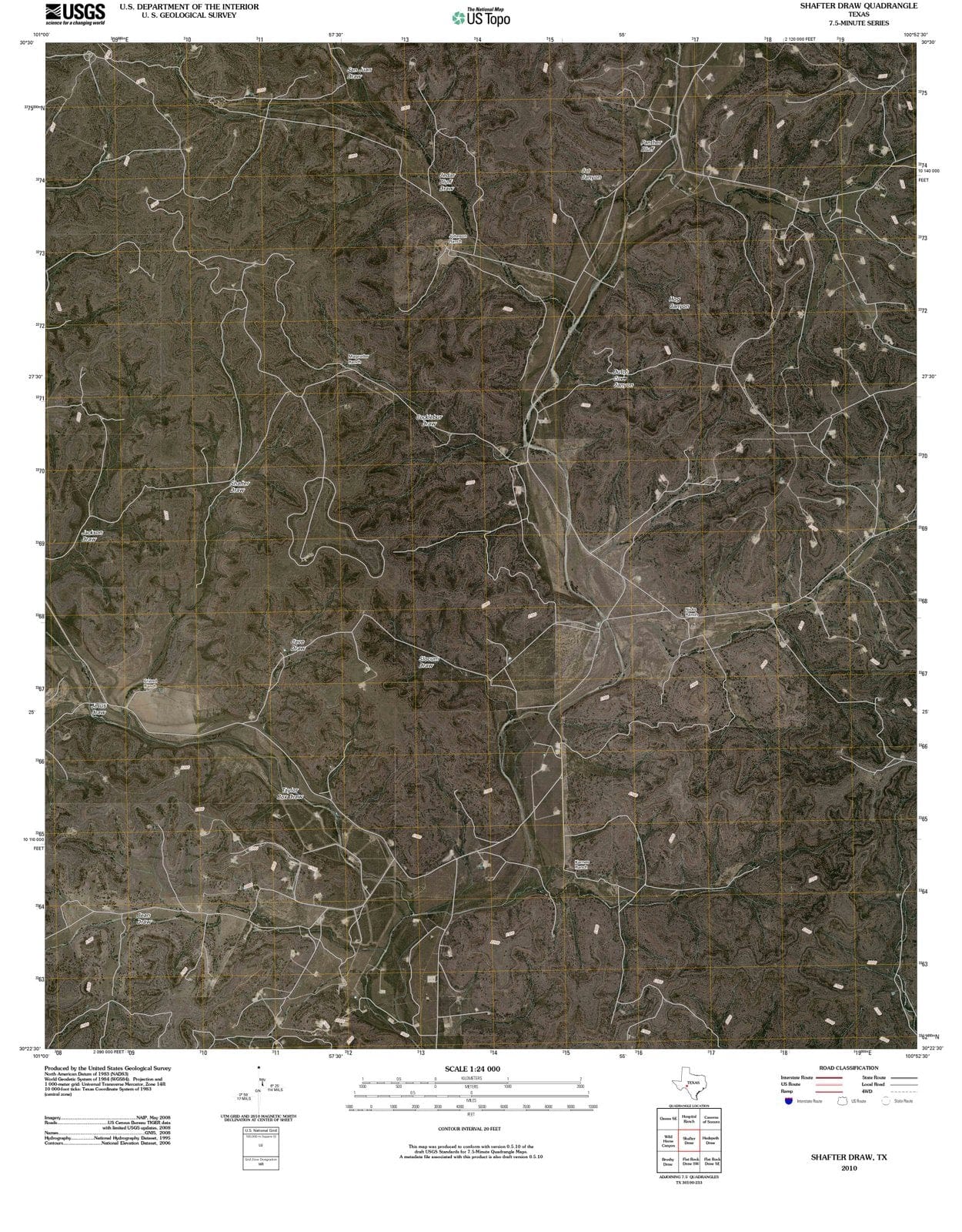 2010 Shafterraw, TX - Texas - USGS Topographic Map