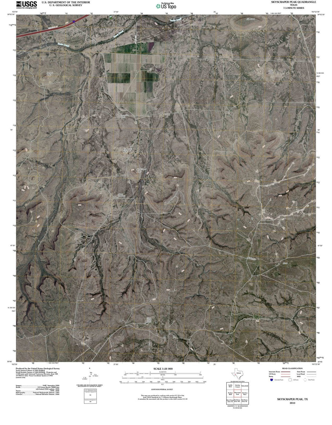 2010 Skyscraper Peak, TX - Texas - USGS Topographic Map