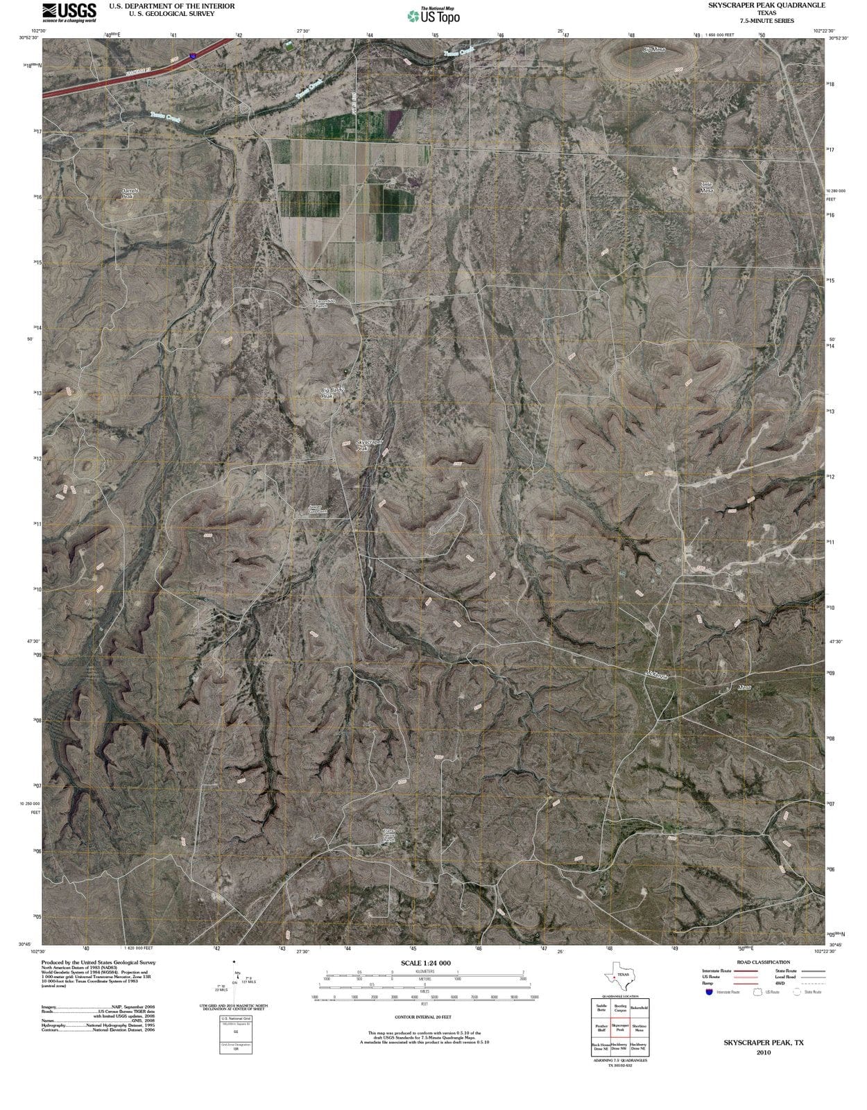 2010 Skyscraper Peak, TX - Texas - USGS Topographic Map