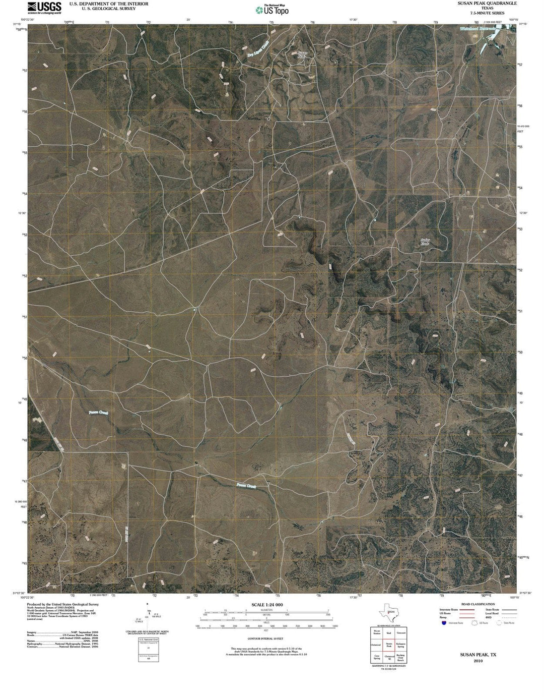 2010 Susan Peak, TX - Texas - USGS Topographic Map