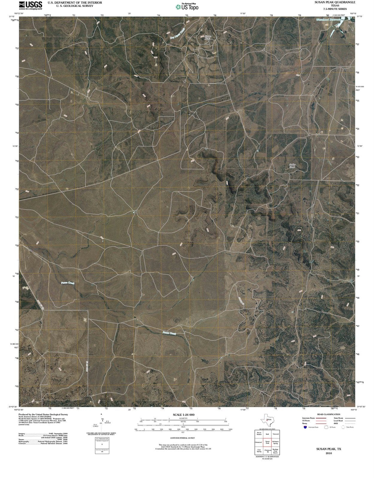 2010 Susan Peak, TX - Texas - USGS Topographic Map