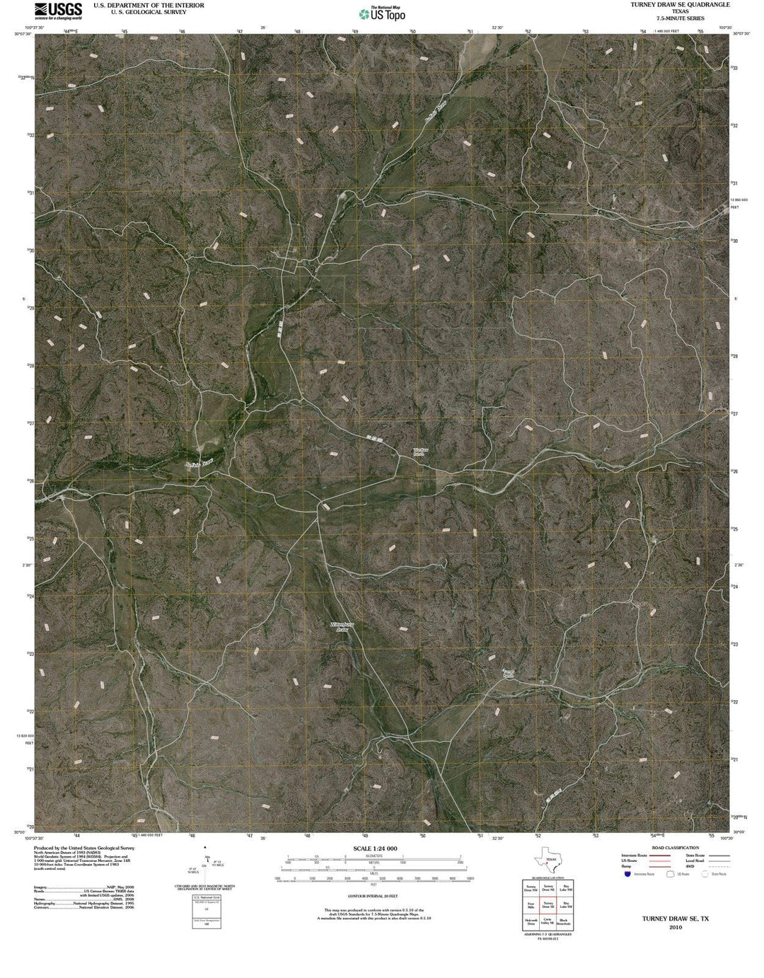 2010 Turneyraw, TX - Texas - USGS Topographic Map