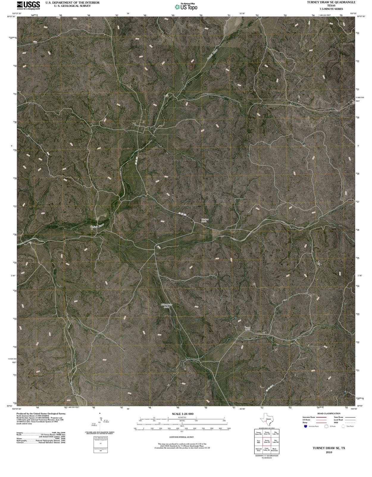 2010 Turneyraw, TX - Texas - USGS Topographic Map