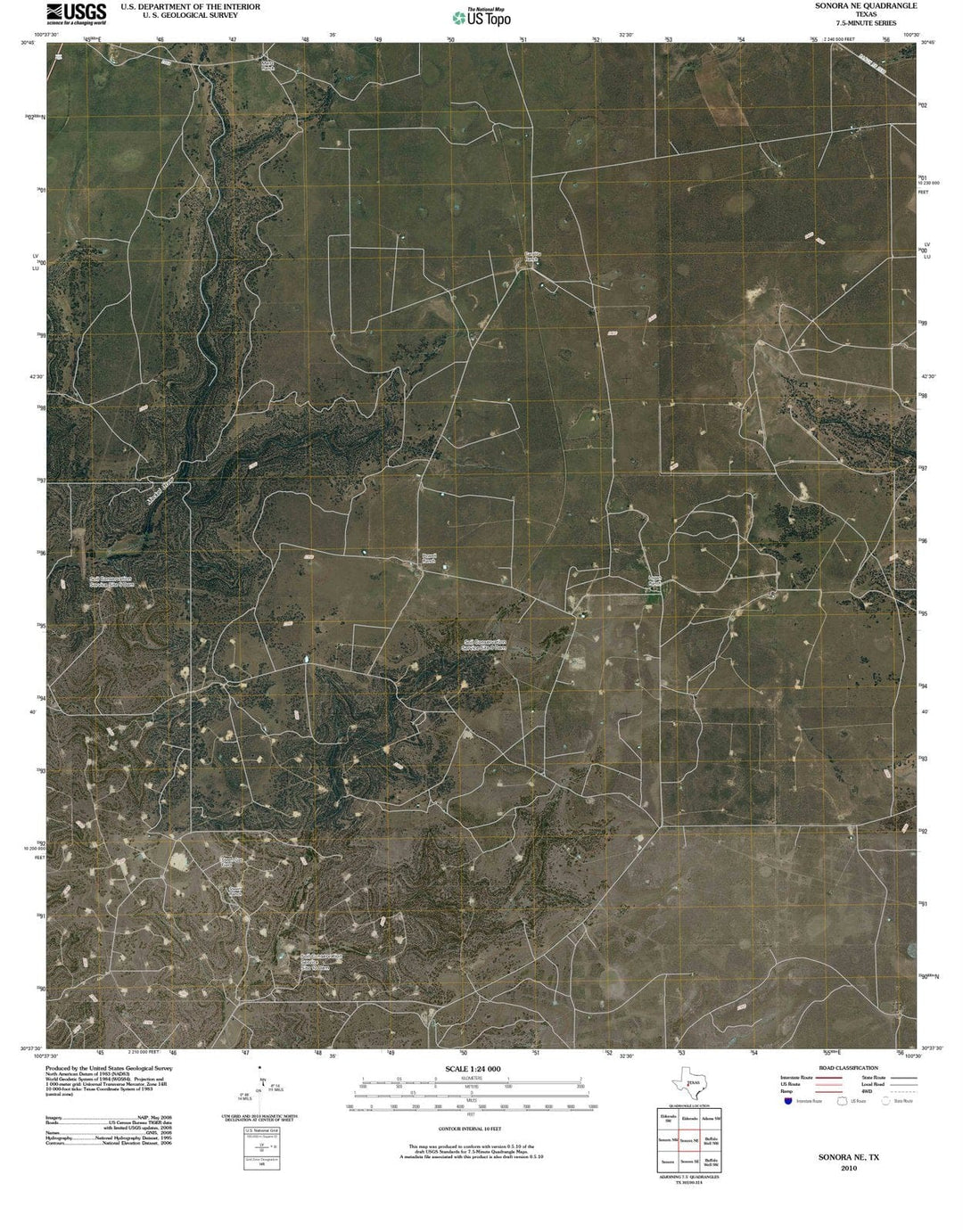 2010 Sonora, TX - Texas - USGS Topographic Map
