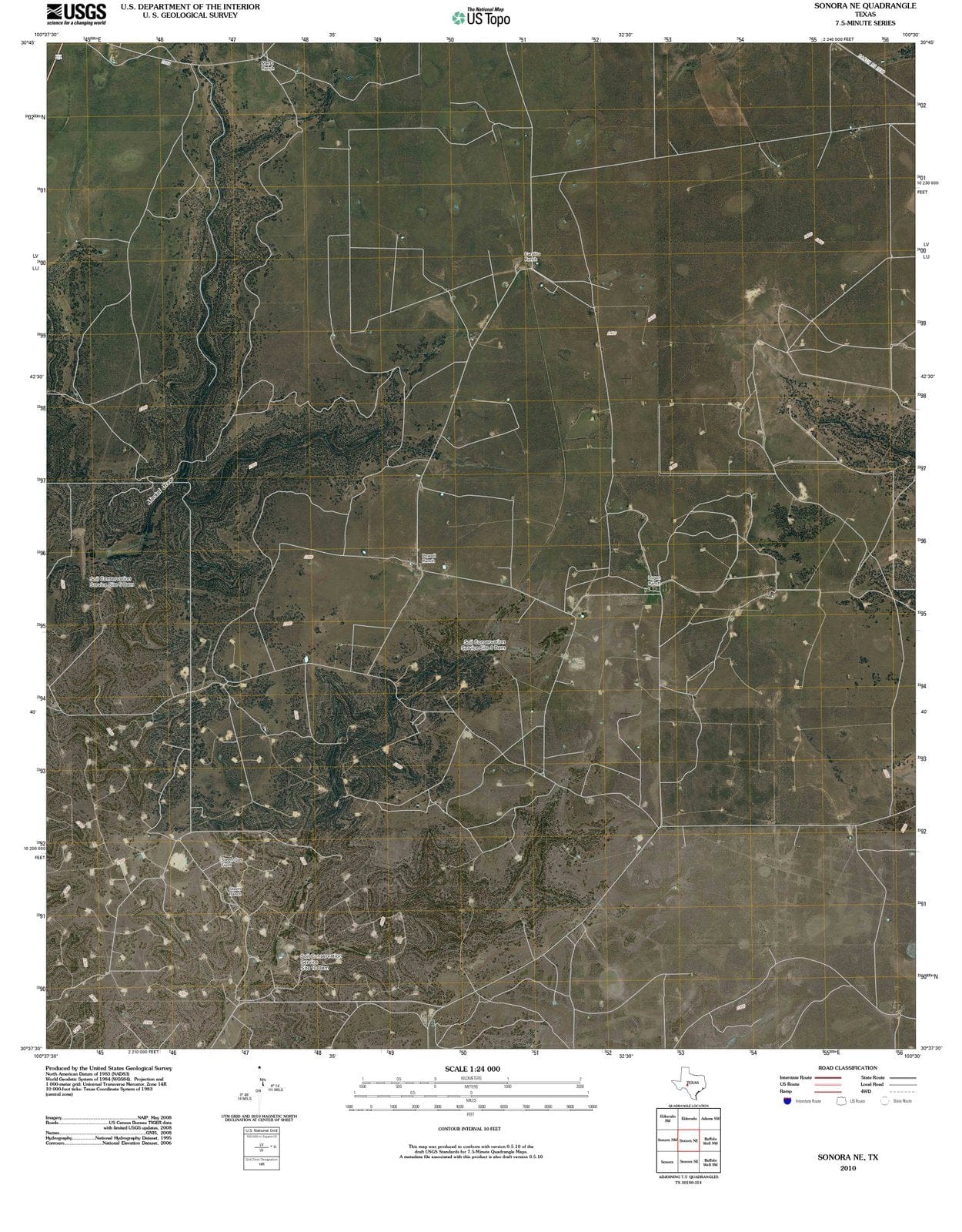 2010 Sonora, TX - Texas - USGS Topographic Map