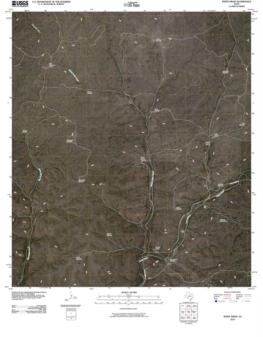 2010 Whiteraw, TX - Texas - USGS Topographic Map