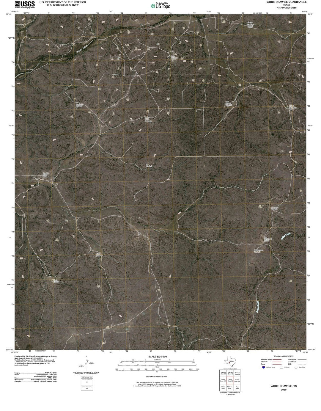 2010 Whiteraw, TX - Texas - USGS Topographic Map