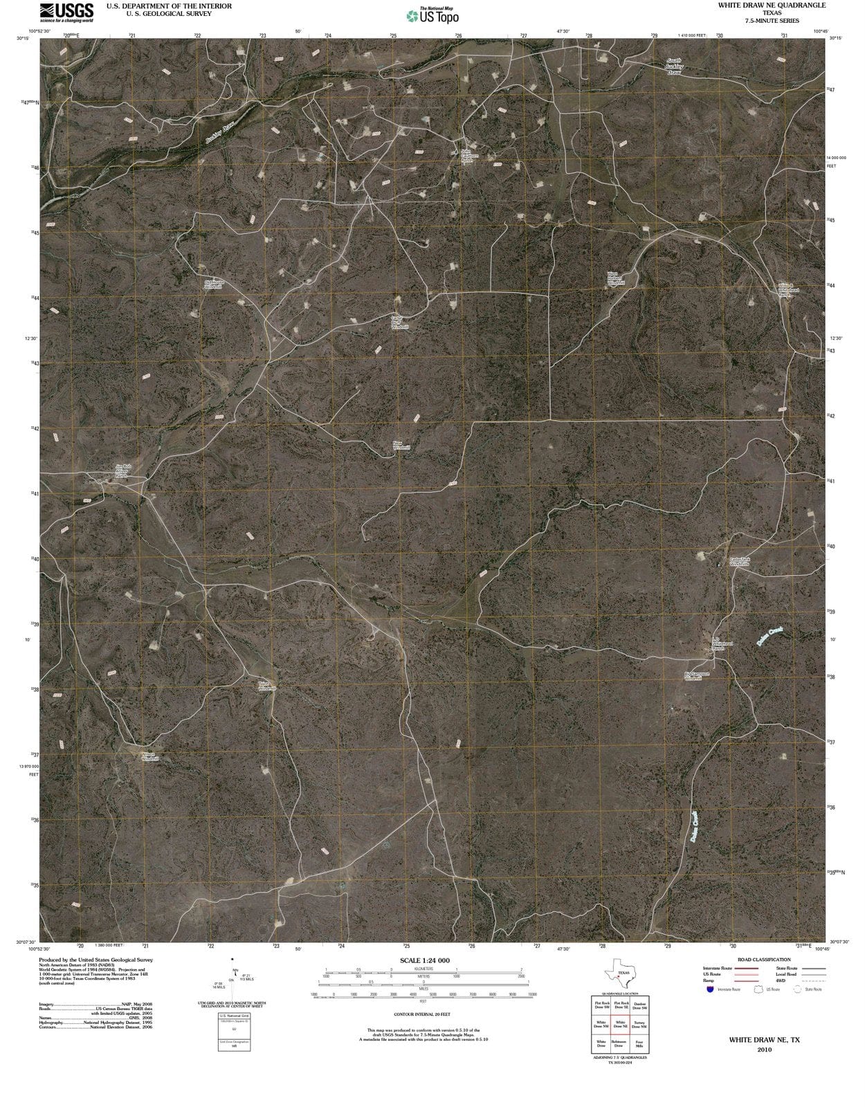 2010 Whiteraw, TX - Texas - USGS Topographic Map