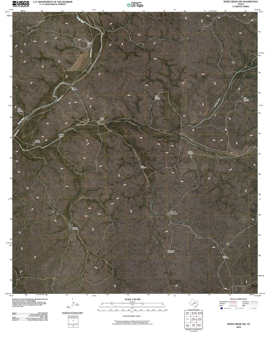 2010 Whiteraw, TX - Texas - USGS Topographic Map