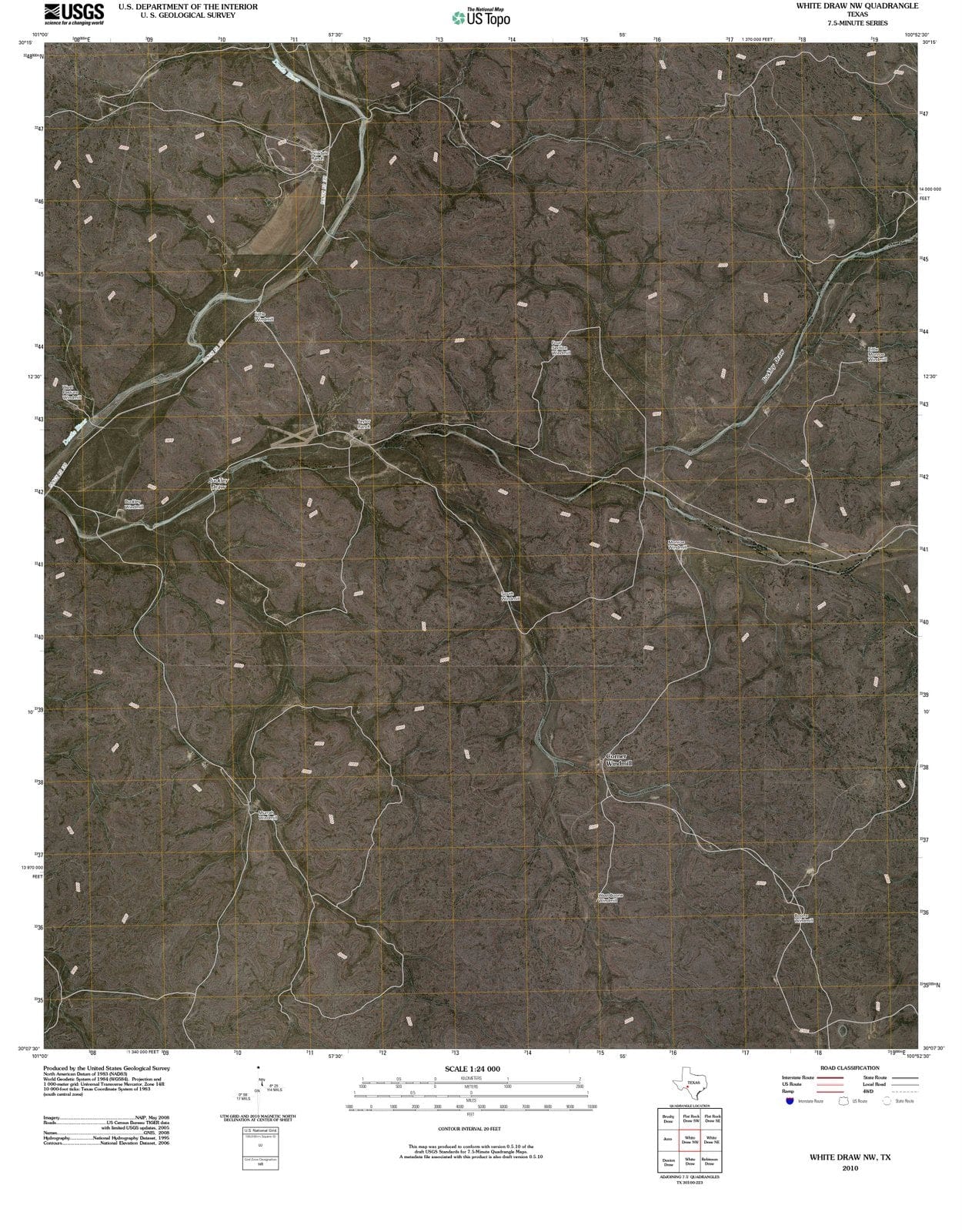 2010 Whiteraw, TX - Texas - USGS Topographic Map