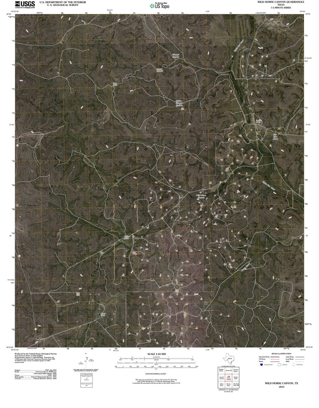 2010 Wild Horse Canyon, TX - Texas - USGS Topographic Map