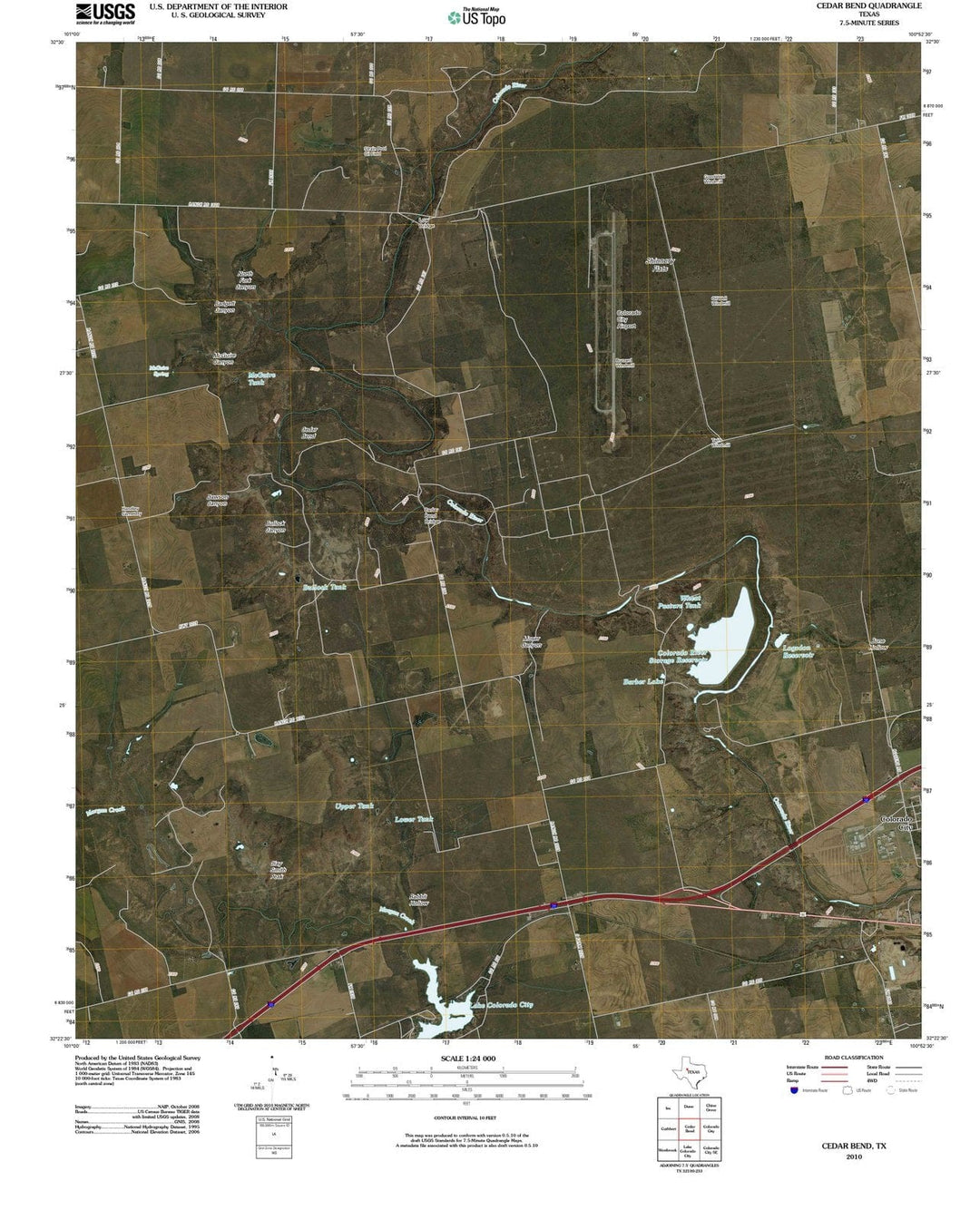 2010 Cedar Bend, TX - Texas - USGS Topographic Map