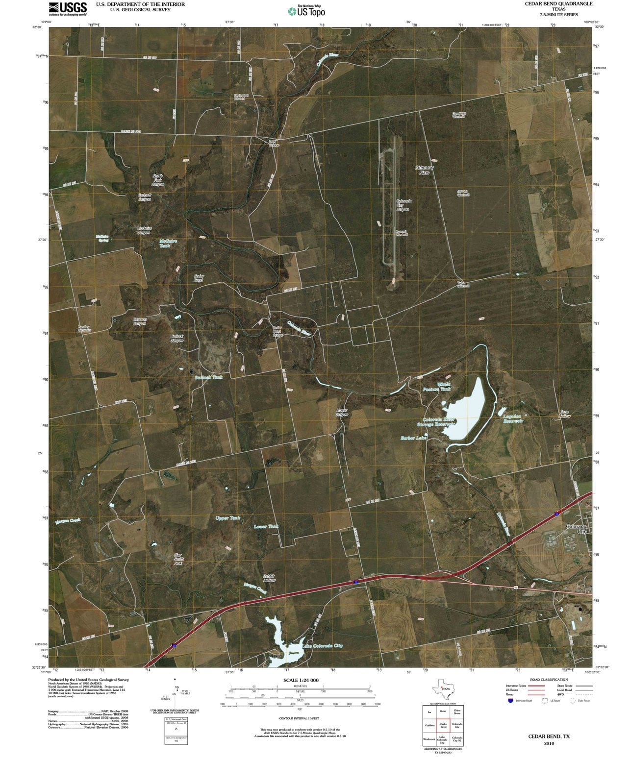 2010 Cedar Bend, TX - Texas - USGS Topographic Map