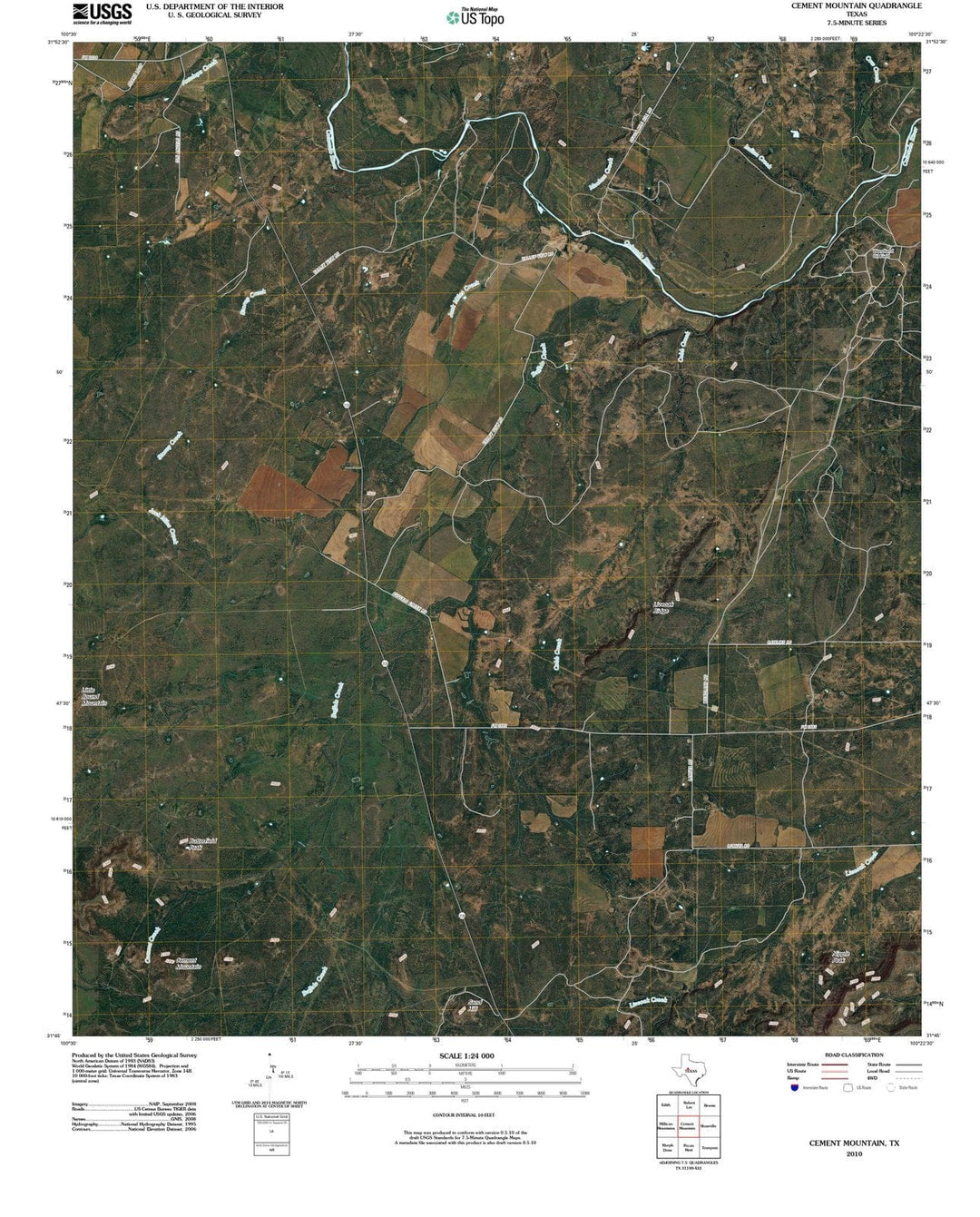 2010 Cement Mountain, TX - Texas - USGS Topographic Map