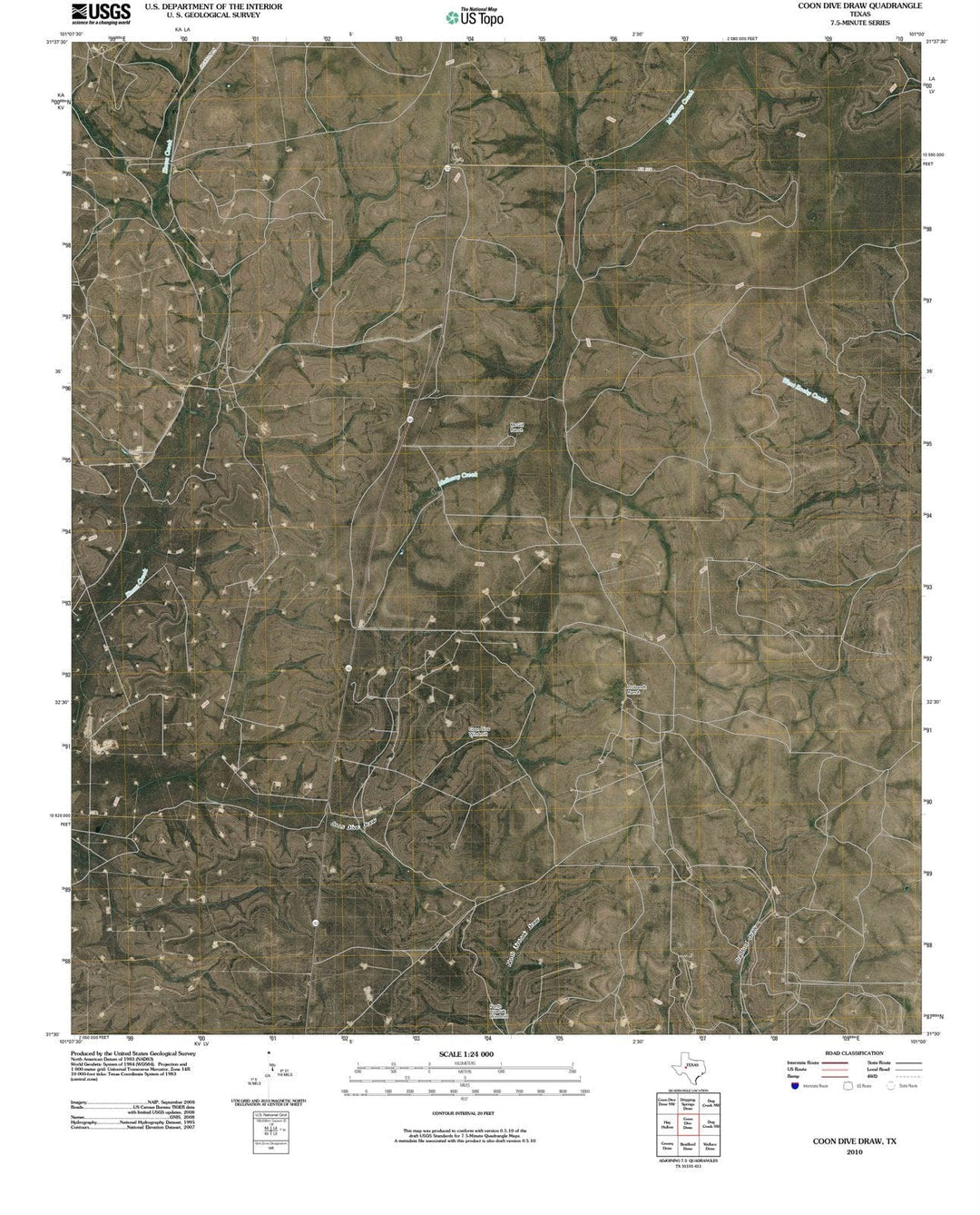 2010 Cooniveraw, TX - Texas - USGS Topographic Map