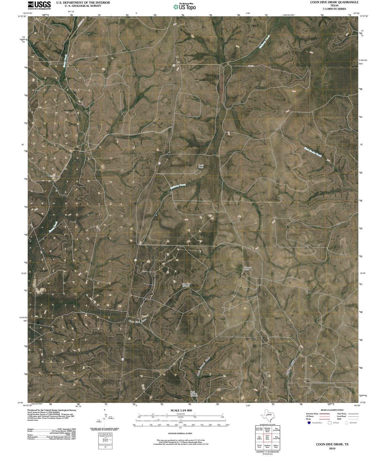 2010 Cooniveraw, TX - Texas - USGS Topographic Map