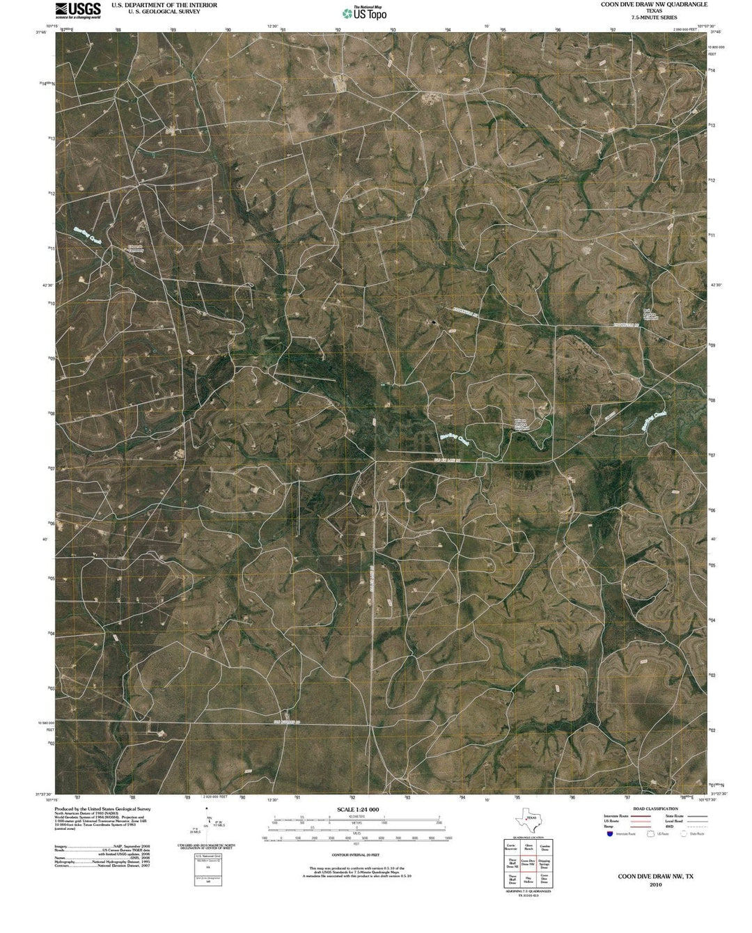 2010 Cooniveraw, TX - Texas - USGS Topographic Map