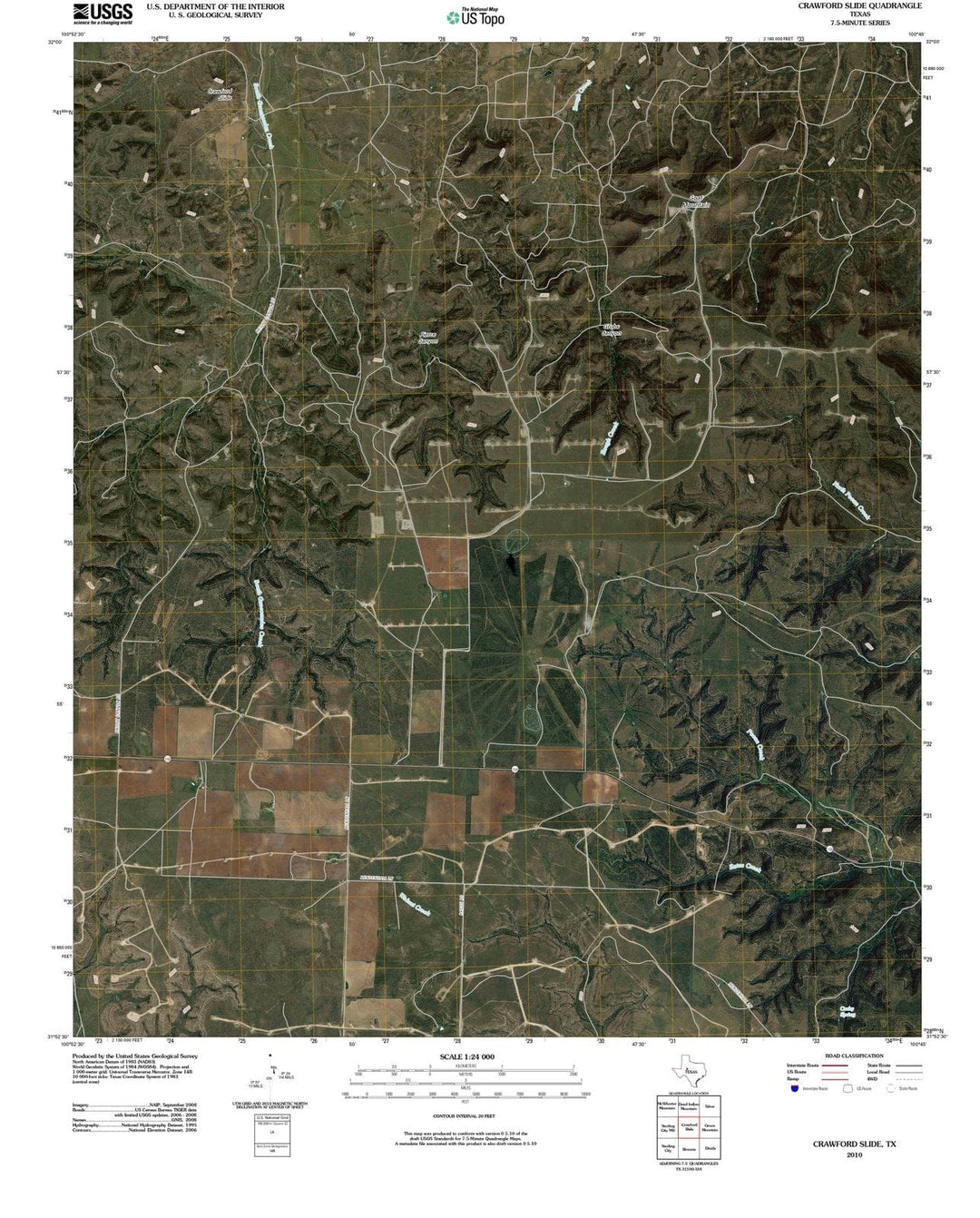 2010 Crawford Slide, TX - Texas - USGS Topographic Map