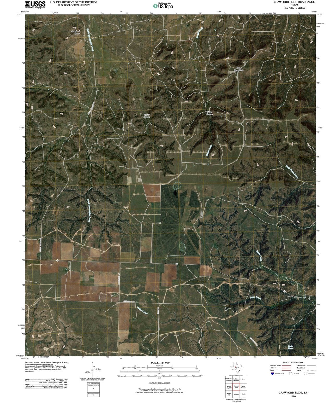 2010 Crawford Slide, TX - Texas - USGS Topographic Map