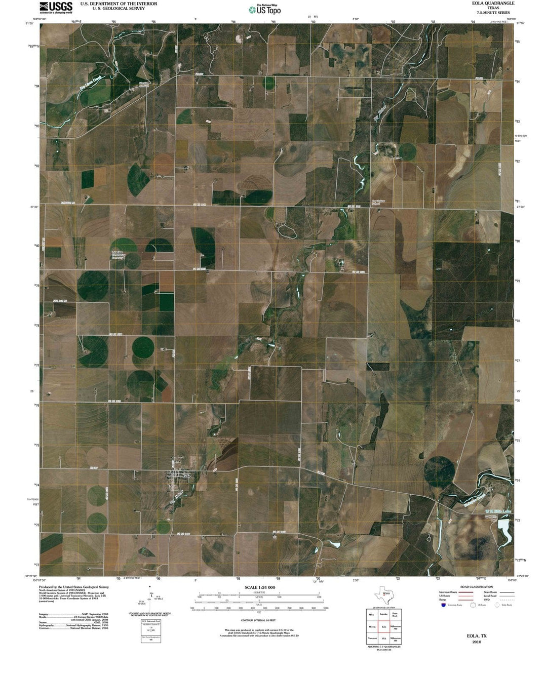 2010 EOLA, TX - Texas - USGS Topographic Map